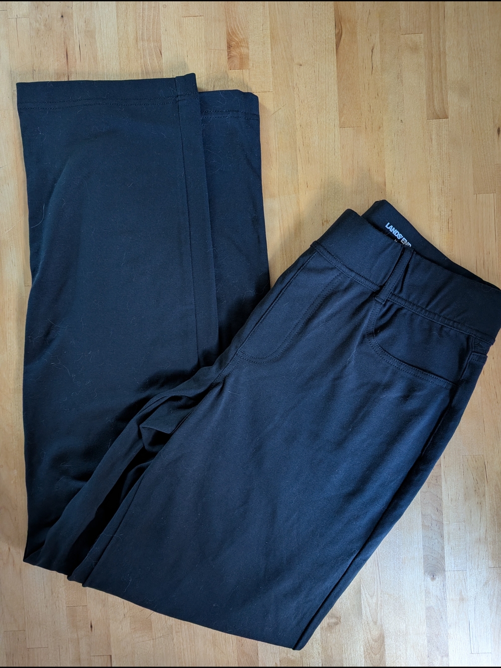 Lands' End Black Starfish Jean Stretch Pants with Pockets NWOT - Classic Comfy